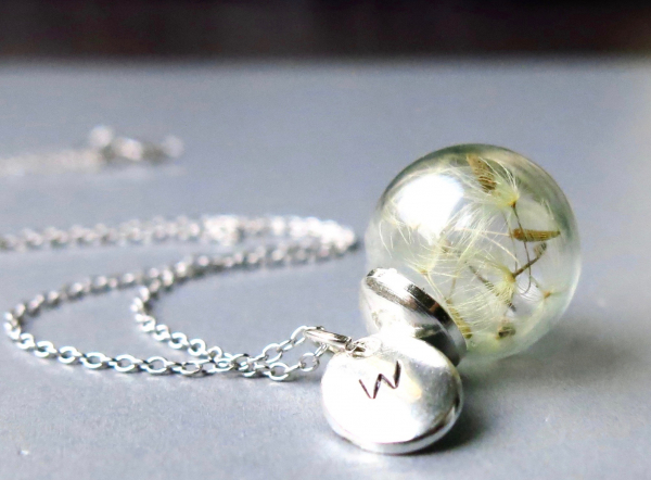 Sterlingsilber Kette - Personalisierte Pusteblume